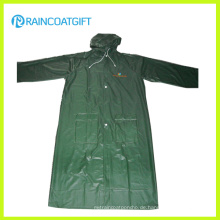 Erwachsener wasserdichter PVC-langer Regenmantel Workwear Rvc-083